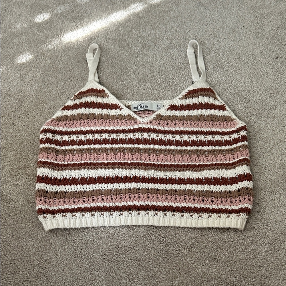 Hollister Women's Knit Camisole - Pink, Brown, Cream